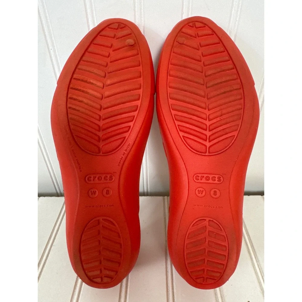 Crocs Sienna Flat Women Size 8 Red Orange Slip - On Shoes